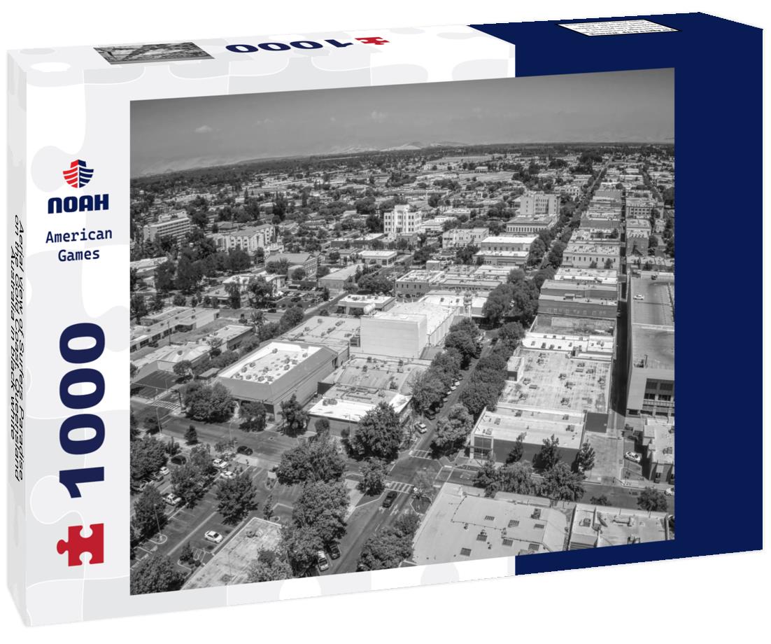 Noah Jigsaw Puzzle Aerial view of Surfers Paradise on the Gold Coast, Queensland, Australia in black white 1000 pieces