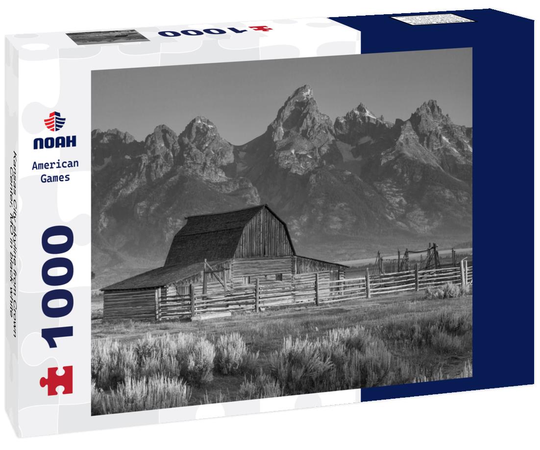 Noah Jigsaw Puzzle Kansas City skyline from Crown Center, MO in black white 1000 pieces