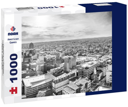 Noah Jigsaw Puzzle Cityscape of Sapporo, Hokkaido, Japan at Odori Park in black white 1000 pieces