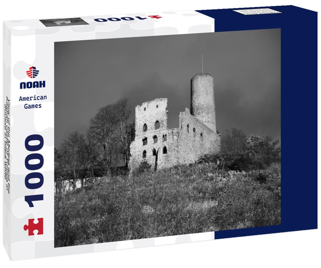 Noah Jigsaw Puzzle View of the Medina and the Kasbah castle of Tunisia in Sousse in black white 1000 pieces