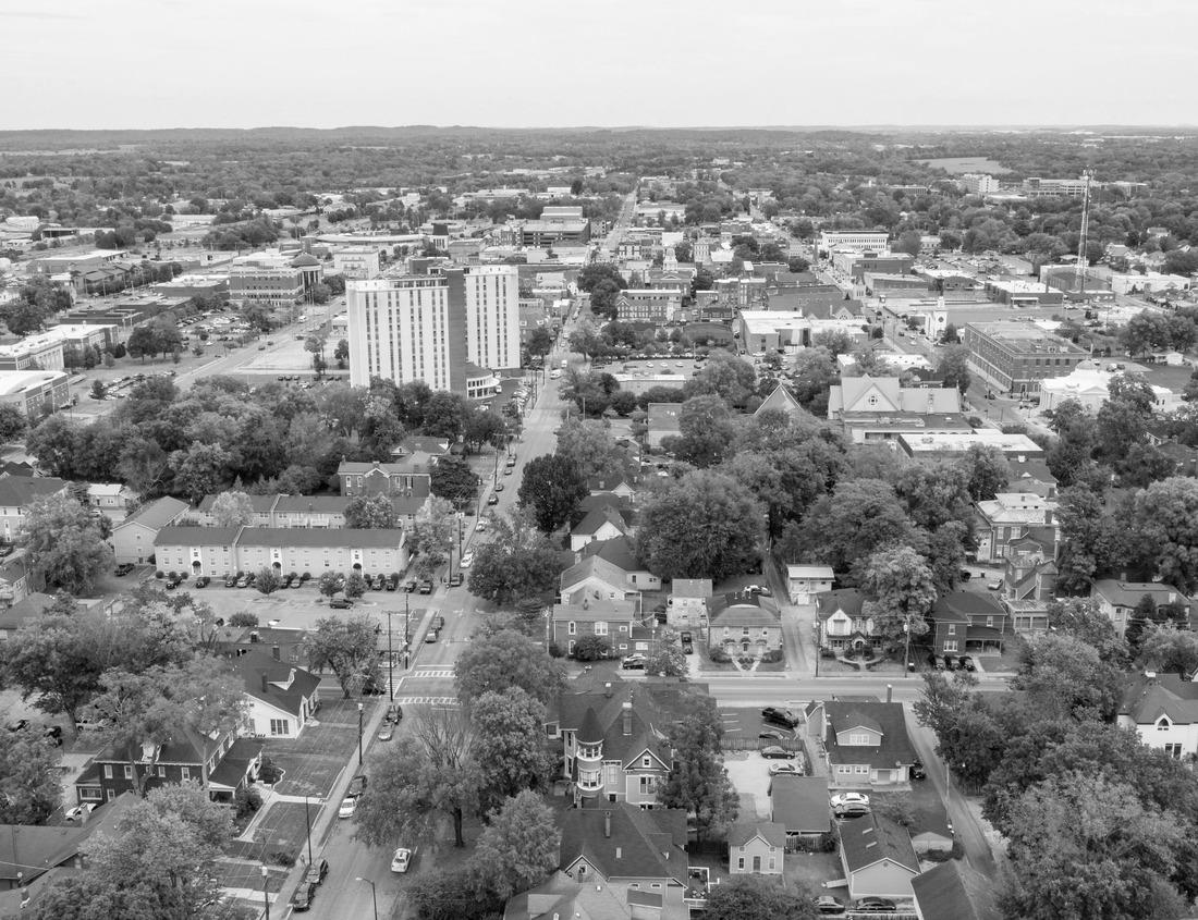 Noah Jigsaw Puzzle Skyline and city streets of Charlotte North Carolina usa in black white 1000 pieces