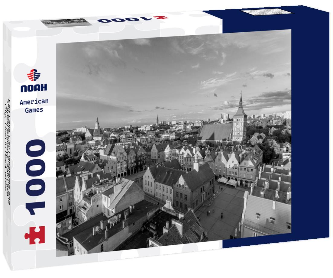 Noah Jigsaw Puzzle Salt Lake City Panorama and Capital Building. Salt Lake City, Utah in black white 1000 pieces