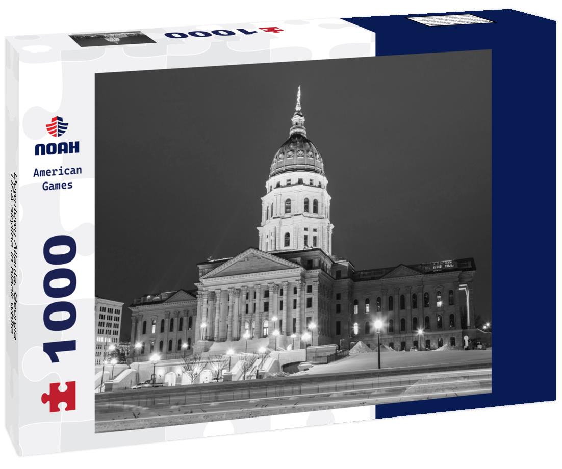 Noah Jigsaw Puzzle Downtown Atlanta, Georgia, USA skyline in black white 1000 pieces