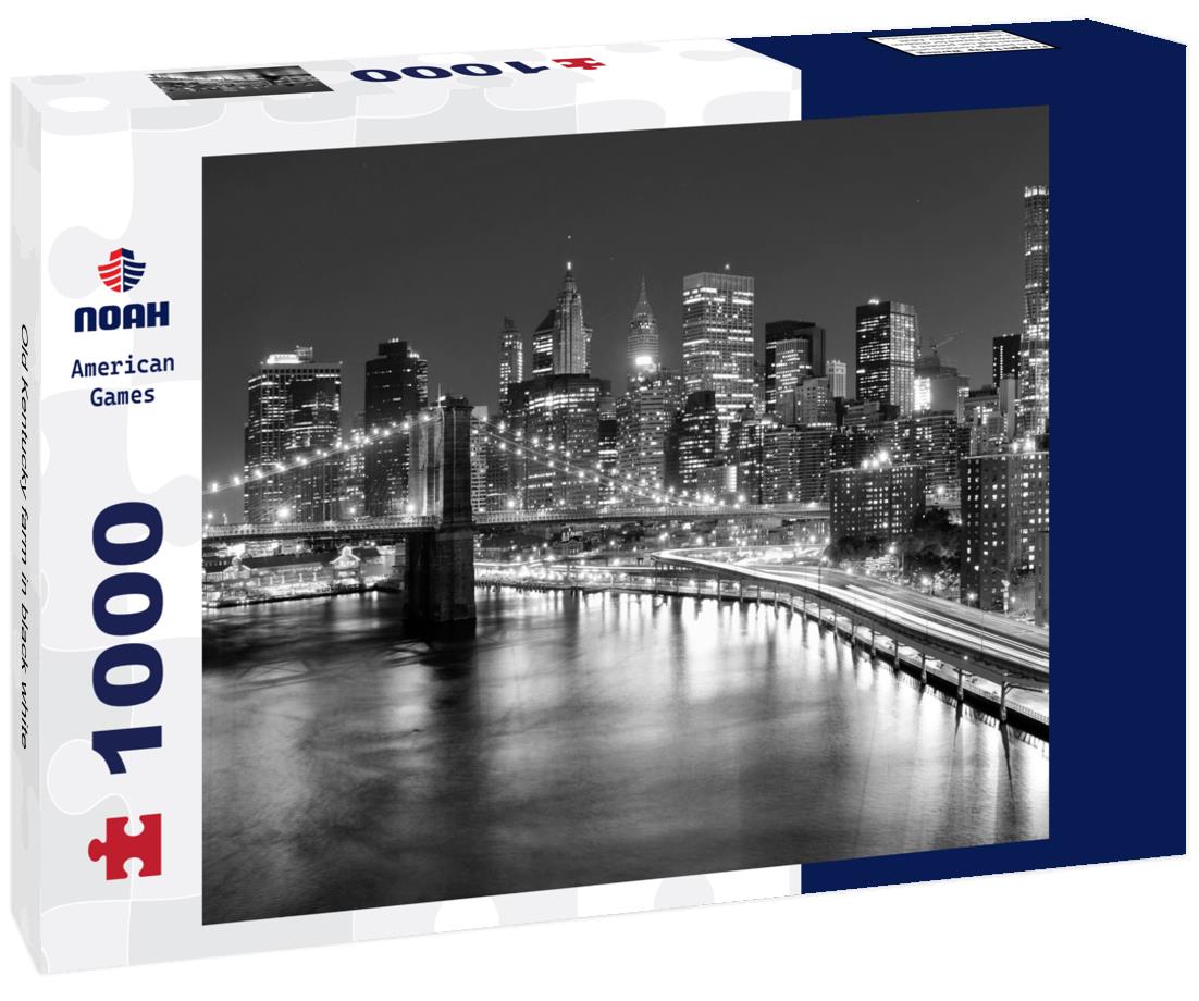 Noah Jigsaw Puzzle Old Kentucky farm in black white 1000 pieces