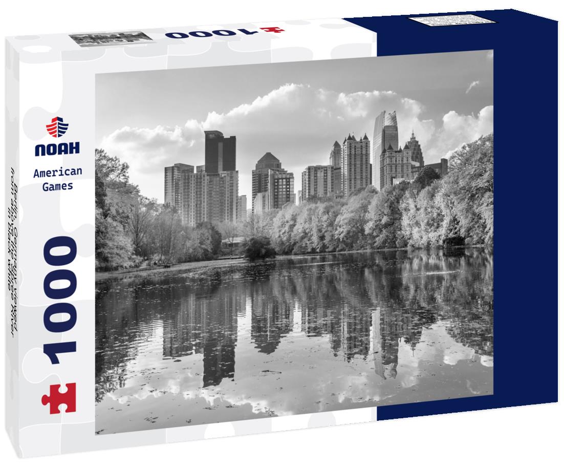Noah Jigsaw Puzzle Berlin, Germany viewed from above the Spree River in black white 1000 pieces