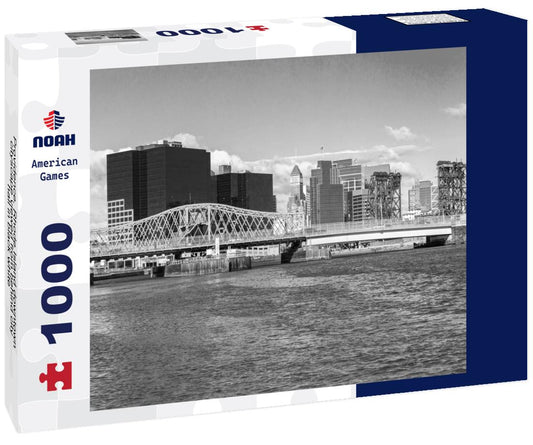 Noah Jigsaw Puzzle Providence, Rhode Island downtown cityscape viewed from behind city hall in black white 1000 pieces