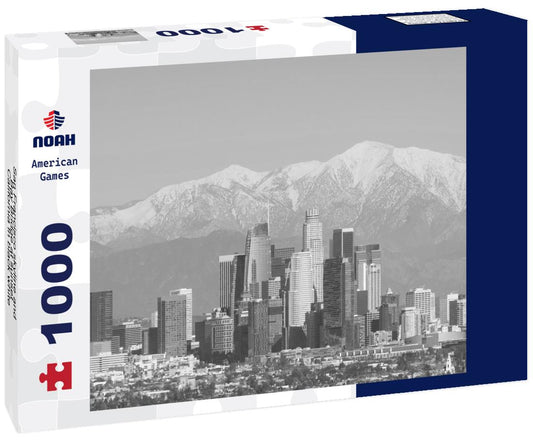 Noah Jigsaw Puzzle San Francisco skyline and Bay Bridge at sunset, California in black white 1000 pieces