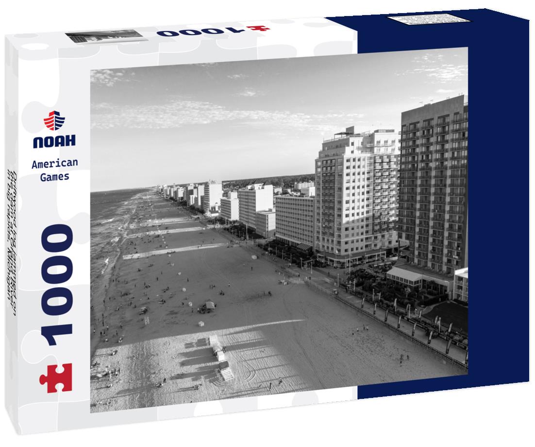 Noah Jigsaw Puzzle Driftwood log jammed on the dam at Grand River in big rapids, Michigan in black white 1000 pieces