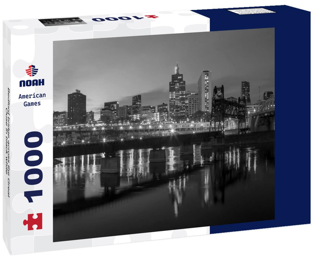 Noah Jigsaw Puzzle Bedford bridge across the Great Ouse in black white 1000 pieces