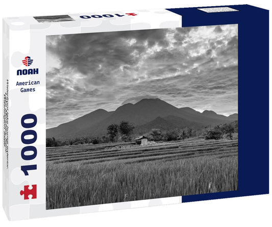 Noah Jigsaw Puzzle Waterfront lake house exterior. Lake Meridian, Kent. Washington State. USA in black white 1000 pieces