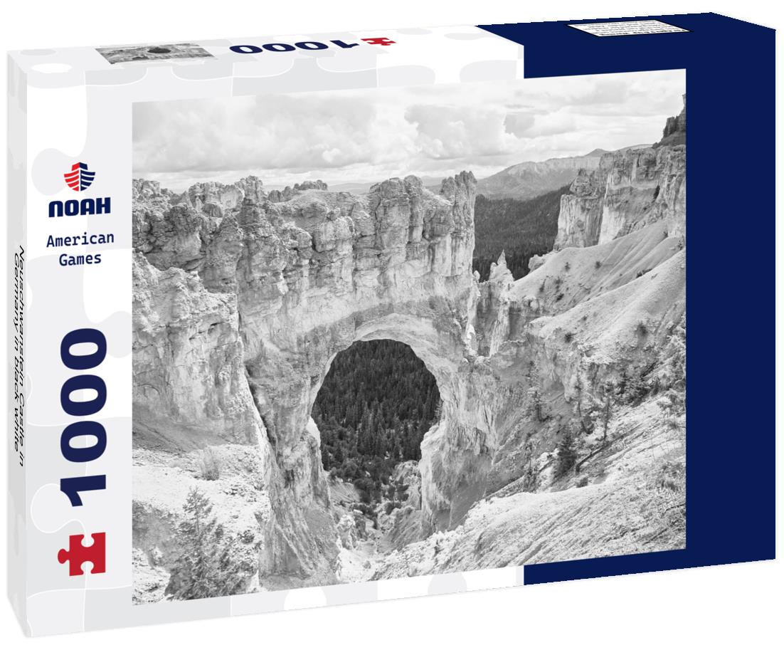Noah Jigsaw Puzzle Neuschwanstein Castle in Germany in black white 1000 pieces