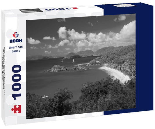 Noah Jigsaw Puzzle San Juan, Puerto Rico coast at Paseo de la Princesa in black white 1000 pieces