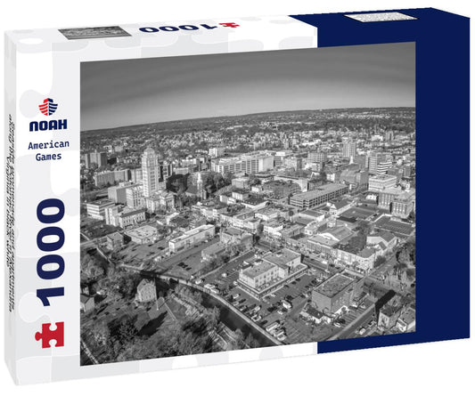 Noah Jigsaw Puzzle Seaside promenade and apartments along the Potomac River in Alexandria, Virginia in black white 1000 pieces