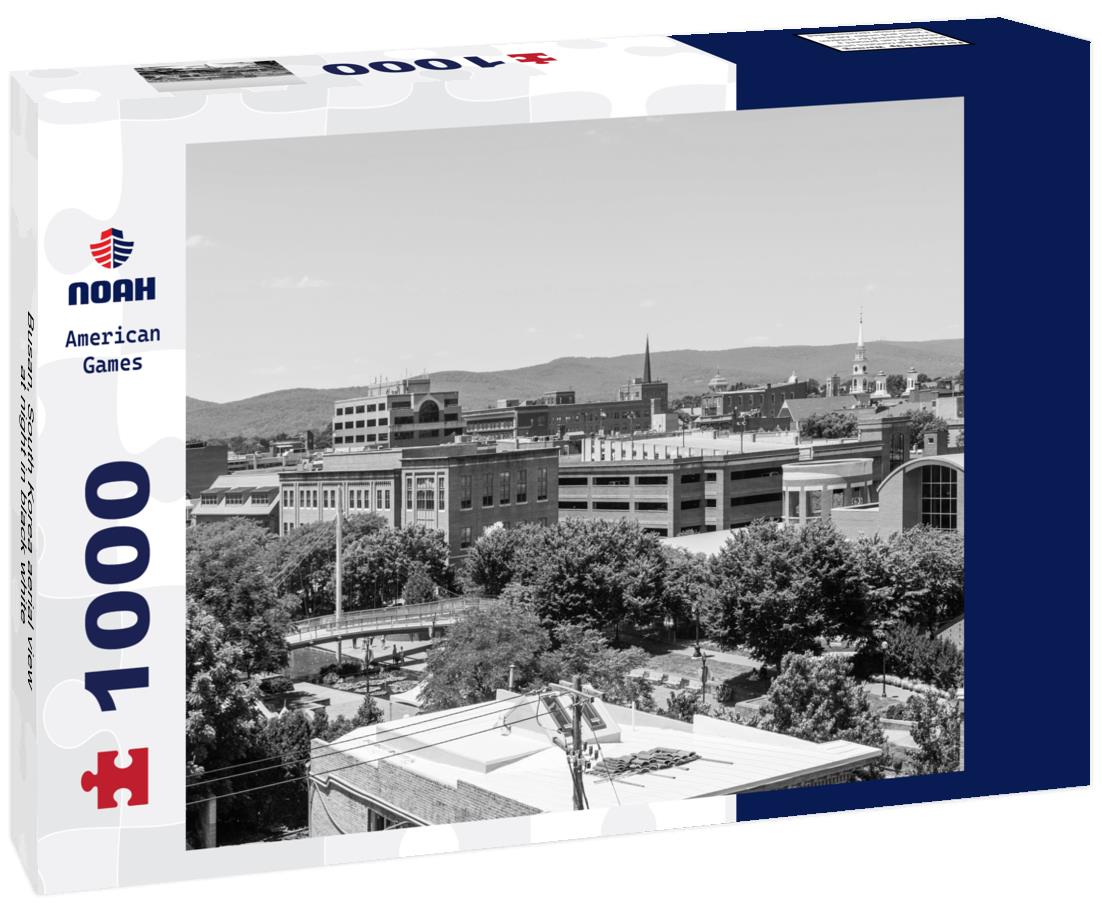 Noah Jigsaw Puzzle Busan, South Korea aerial view at night in black white 1000 pieces
