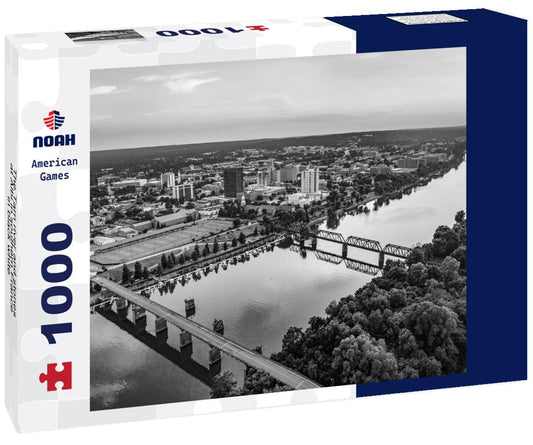 Noah Jigsaw Puzzle The Tarn river and stones at Albi in southern France in black white 1000 pieces