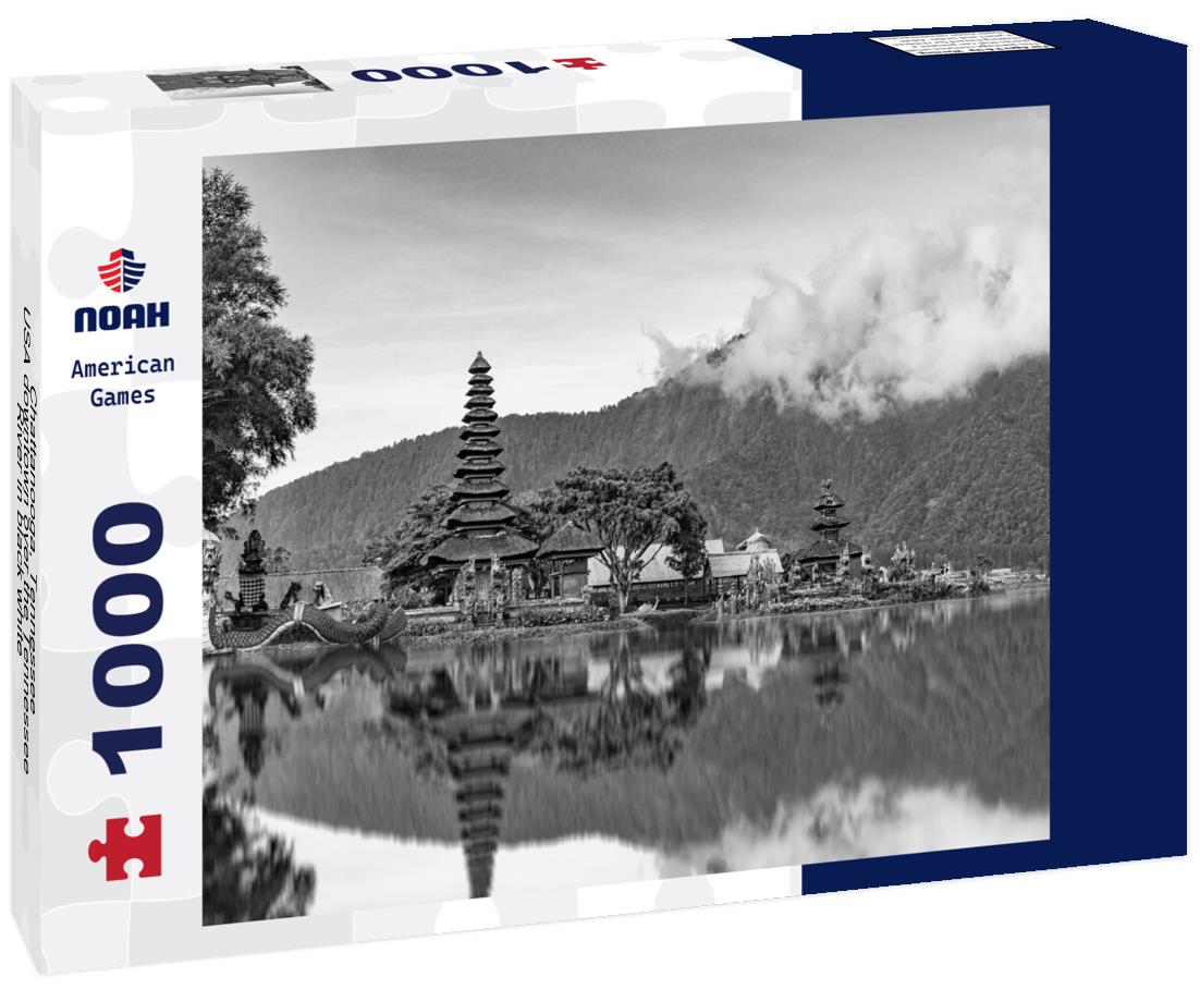 Noah Jigsaw Puzzle Chattanooga, Tennessee, USA downtown over the Tennessee River in black white 1000 pieces