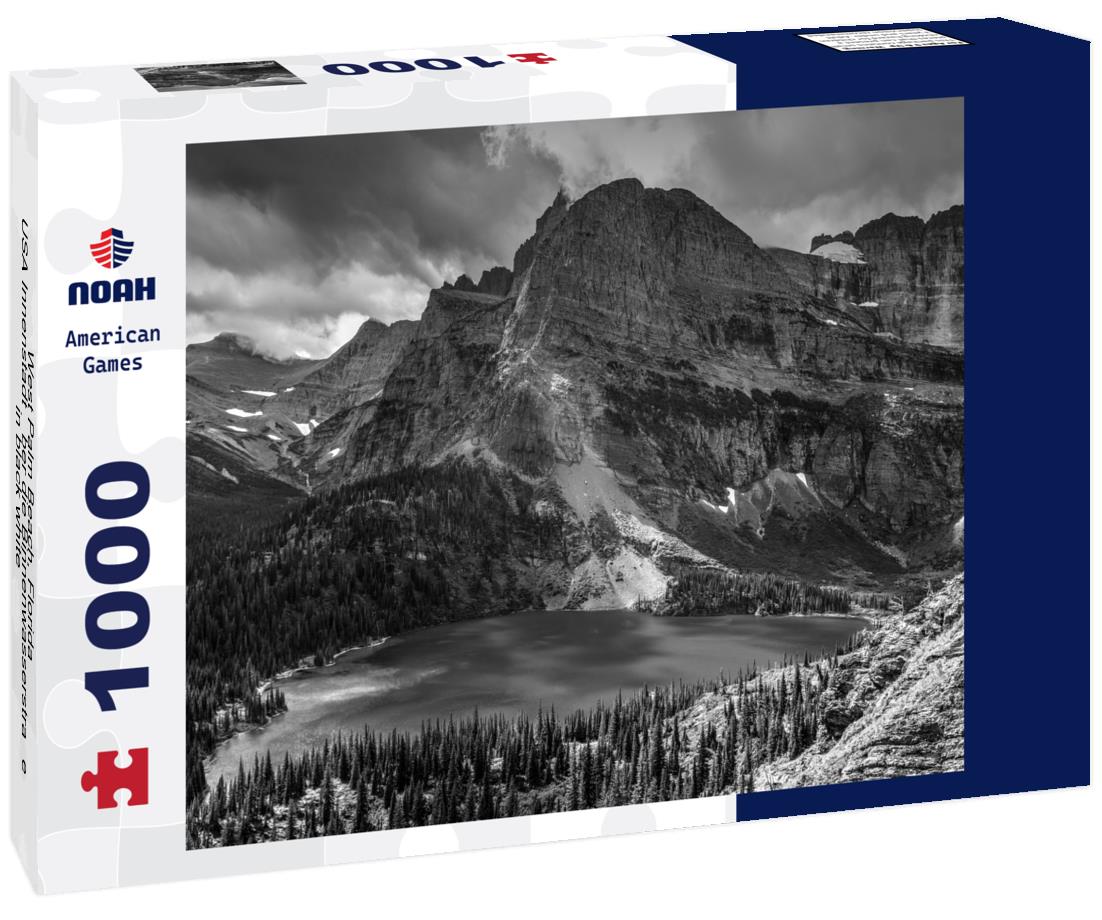 Noah Jigsaw Puzzle West Palm Beach, Florida, USA Innenstadt über die Binnenwasserstraße in black white 1000 pieces