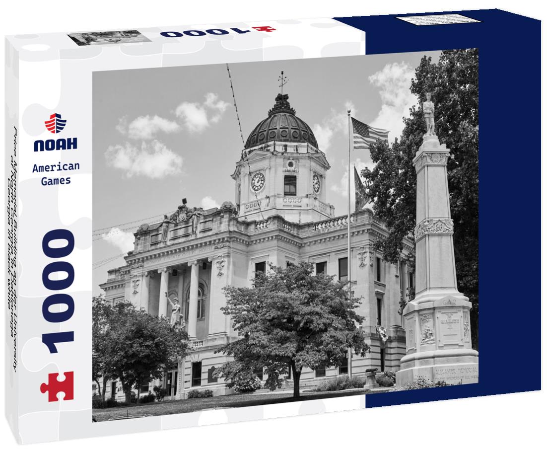 Noah Jigsaw Puzzle Price Memorial Building an der University of North Georgia in Dahlonega, Georgia in black white 1000 pieces