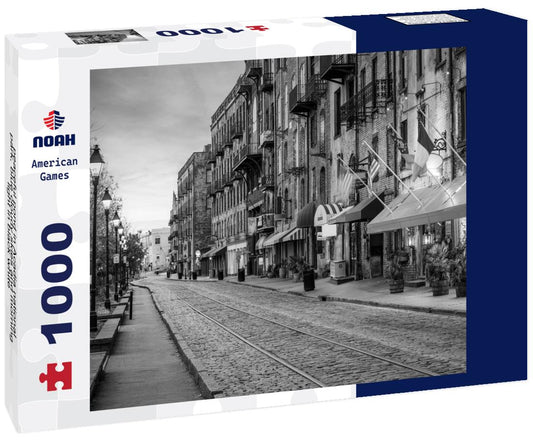 Noah Jigsaw Puzzle peaceful pond in Acadia national park, blue cloudy skies and morning light in black white 1000 pieces