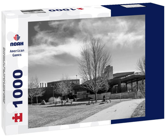 Noah Jigsaw Puzzle Sunrise in the Idaho mountains and beaver dam in black white 1000 pieces