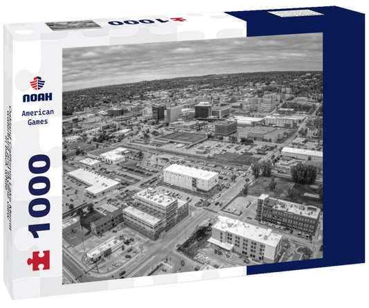 Noah Jigsaw Puzzle Oakland California Lake Merritt waterfront and skyline view in black white 1000 pieces