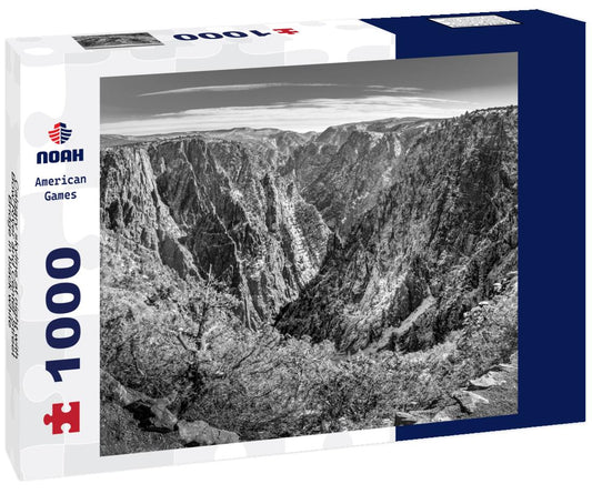 Noah Jigsaw Puzzle Calgary skyline at night with Bow River and Center Street Bridge in black white 1000 pieces