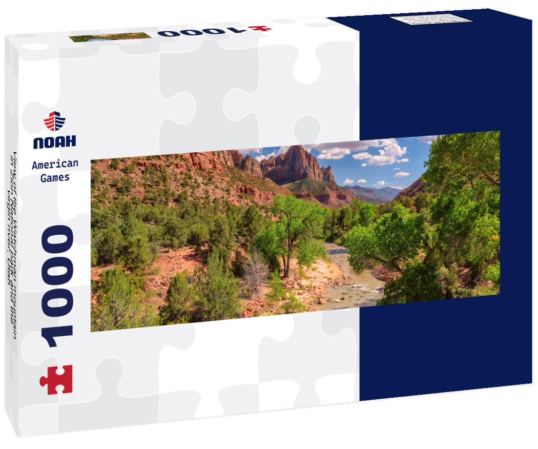 Noah Jigsaw Puzzle View of the Watchman mountain in Zion National park and the virgin river, Utah panorama 1000 pieces