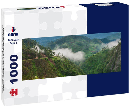 Noah Jigsaw Puzzle Beautiful landscape in southwestern Uganda, at the Bwindi Impenetrable Forest National Park, at the borders of Uganda, Congo and Rwanda. The Bwindi National Park is the home of the mountain gorillas panorama 1000 pieces