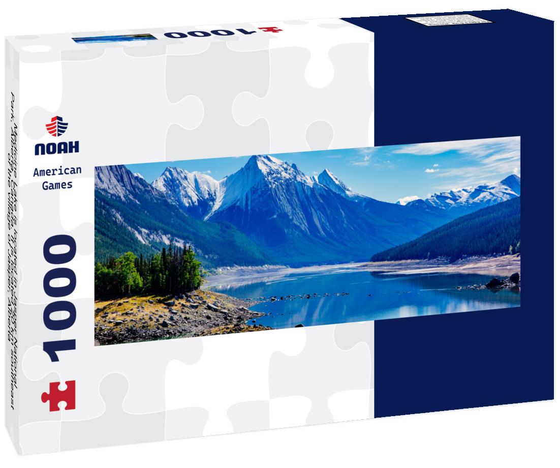 Noah Jigsaw Puzzle Medicine Lake is located in Jasper National Park, Alberta, Canada. It is located 20 km southeast of the village of Jasper, Alberta panorama 1000 pieces