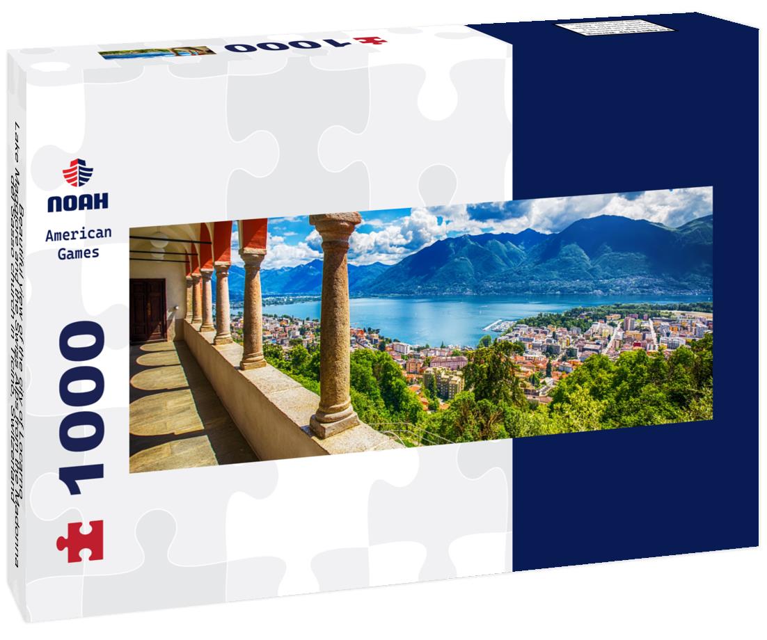 Noah Jigsaw Puzzle Beautiful view of the city of Locarno, Lake Maggiore and the Swiss Alps from the Madonna del Sasso church in Ticino, Switzerland panorama 1000 pieces