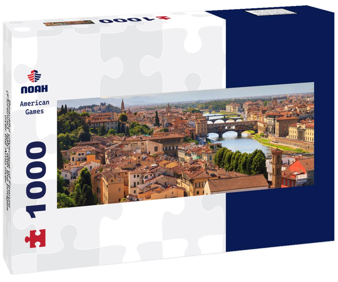 Noah Jigsaw Puzzle Beautiful cityscape of Firenze (Florence), Italy, with the bridges over the Arno river panorama 1000 pieces