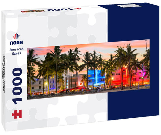 Noah Jigsaw Puzzle Miami Beach, Florida, USA on Ocean Drive at sunset panorama 1000 pieces