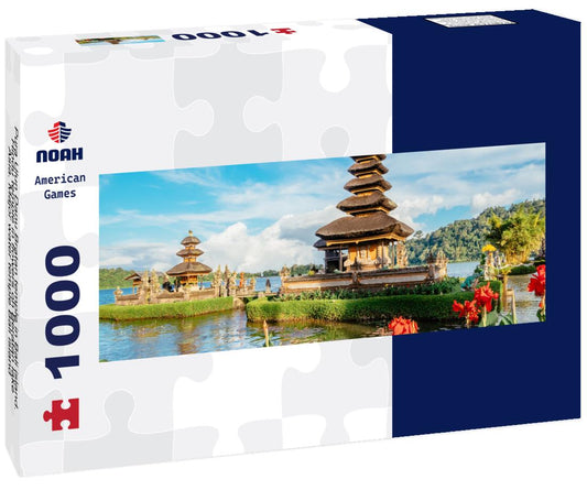 Noah Jigsaw Puzzle Pura Ulun Danu Bratan temple in Bali island. Hindu temple in flowers on Beratan lake, Asia. Major water temple Bali island, Indonesia. Hindu water temple - culture symbol of Indonesia, Asia landscape panorama 1000 pieces