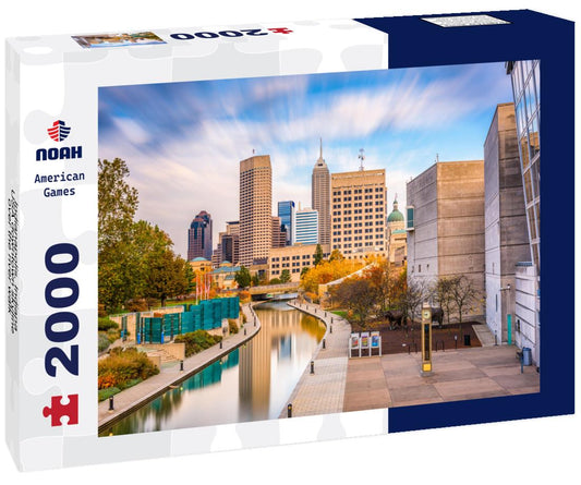 Noah Jigsaw Puzzle Indianapolis, Indiana, USA downtown skyline over the river walk 2000 pieces