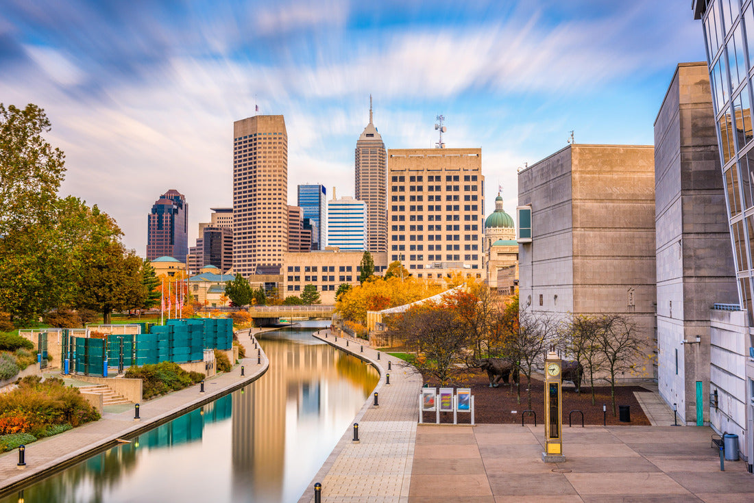Noah Jigsaw Puzzle Indianapolis, Indiana, USA downtown skyline over the river walk 2000 pieces