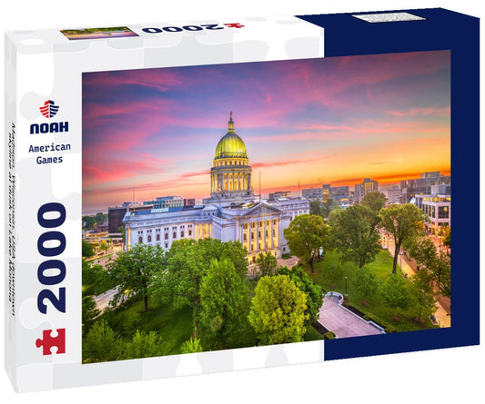 Noah Jigsaw Puzzle Madison, Wisconsin, USA downtown skyline at dusk on Lake Monona 2000 pieces