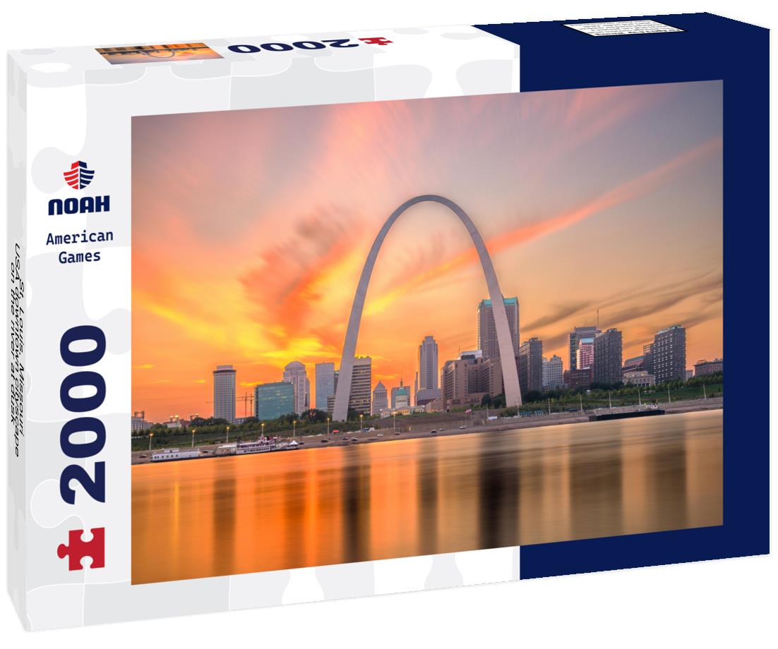 Noah Jigsaw Puzzle St. Louis, Missouri, USA downtown cityscape on the river at dusk 2000 pieces