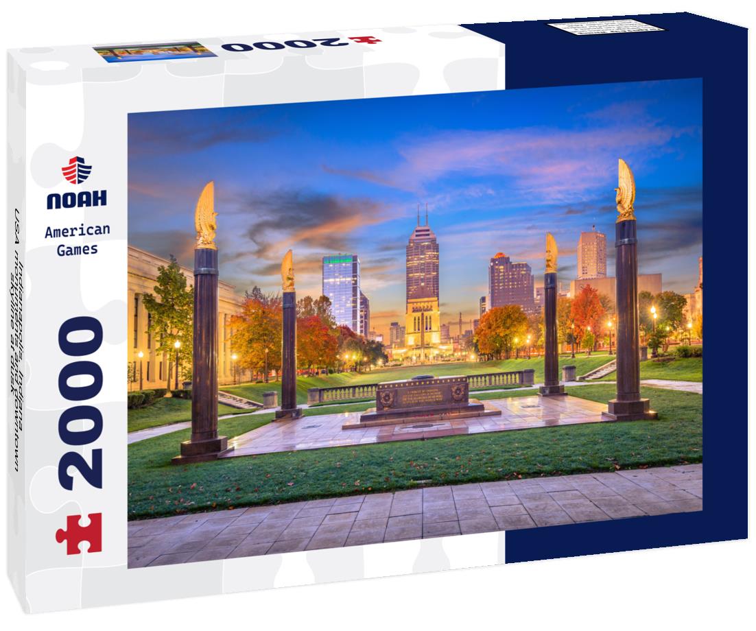 Noah Jigsaw Puzzle Indianapolis, Indiana, USA monuments and downtown skyline at dusk 2000 pieces