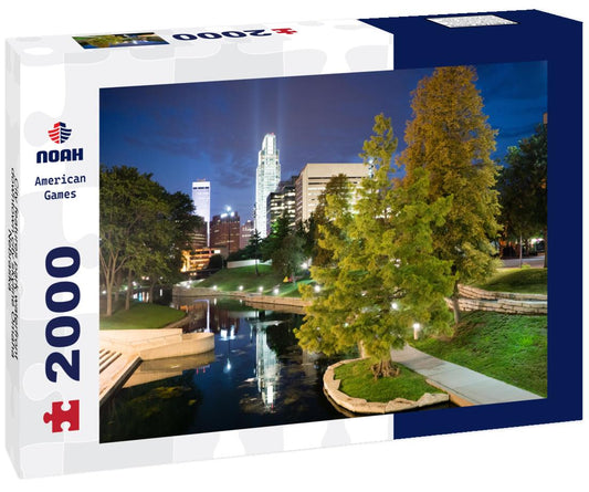 Noah Jigsaw Puzzle City features park waterfront downtown city skyline Omaha Nebraska 2000 pieces