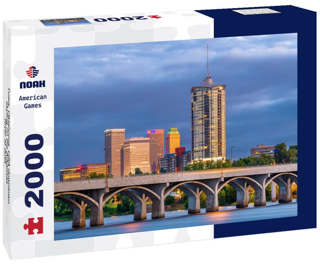 Noah Jigsaw Puzzle Tulsa, Oklahoma, USA downtown skyline on the Arkansas River at dusk 2000 pieces