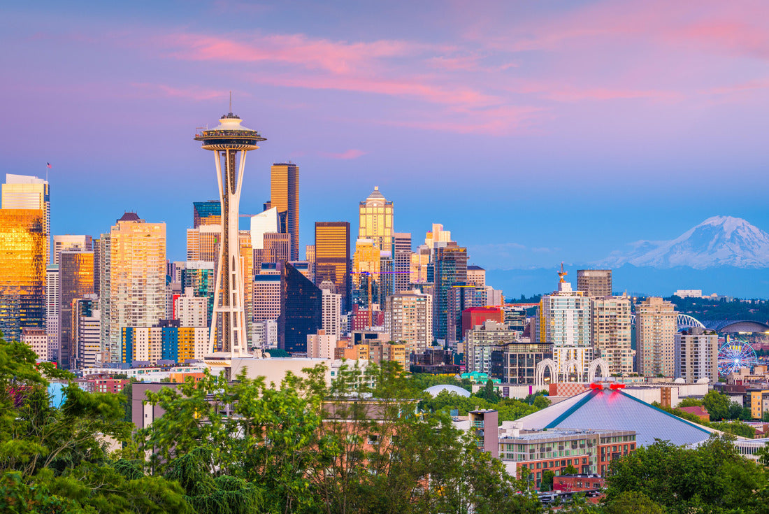 Noah Jigsaw Puzzle Tacoma, Washington, USA downtown skyline at dusk on Commencement Bay 2000 pieces