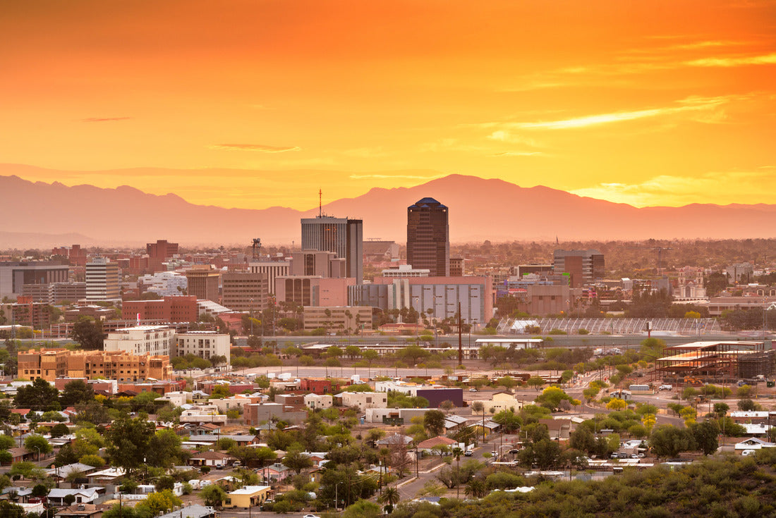 Noah Jigsaw Puzzle Tucson, Arizona, USA downtown city skyline with mountains at twilight 2000 pieces