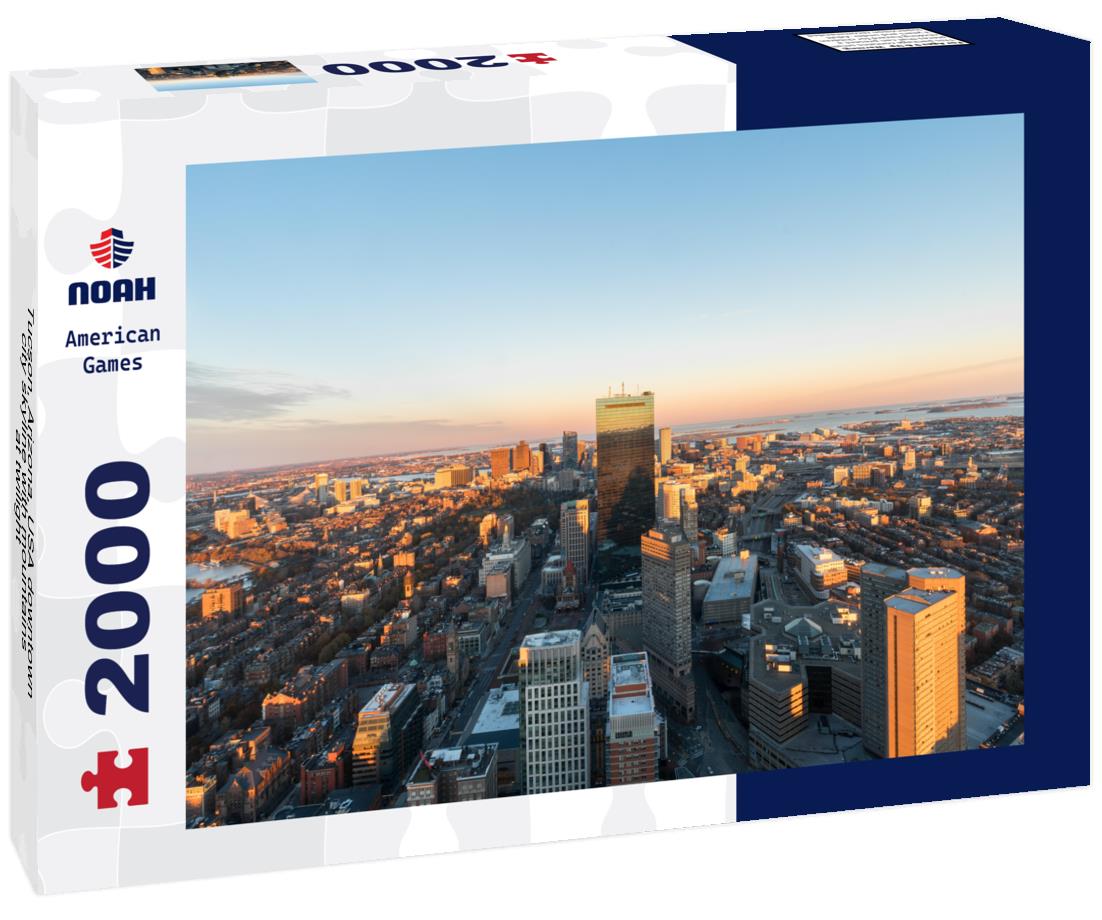 Noah Jigsaw Puzzle Tucson, Arizona, USA downtown city skyline with mountains at twilight 2000 pieces