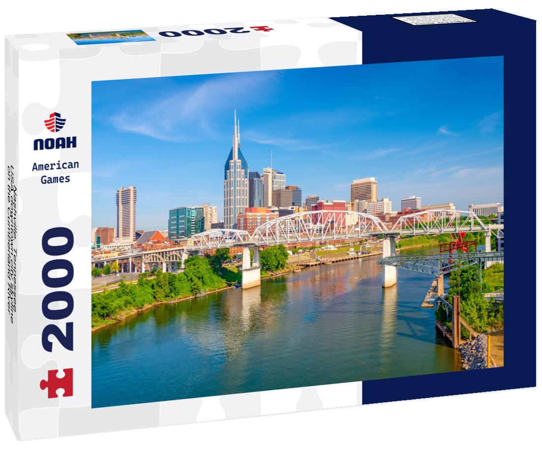 Noah Jigsaw Puzzle Nashville, Tennessee, USA downtown city skyline on the Cumberland River 2000 pieces