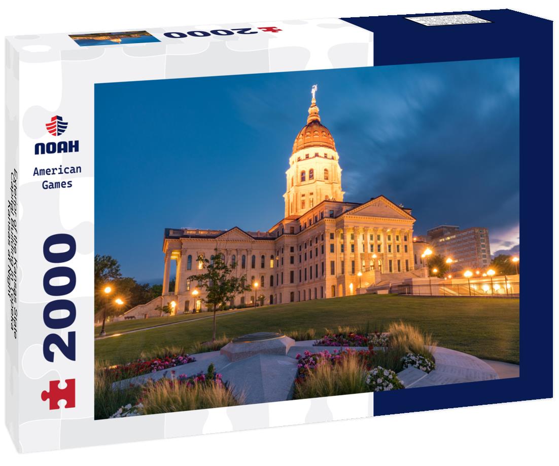 Noah Jigsaw Puzzle Exterior of the Kansas State Capital Building in Topeka, Kansas at Night 2000 pieces