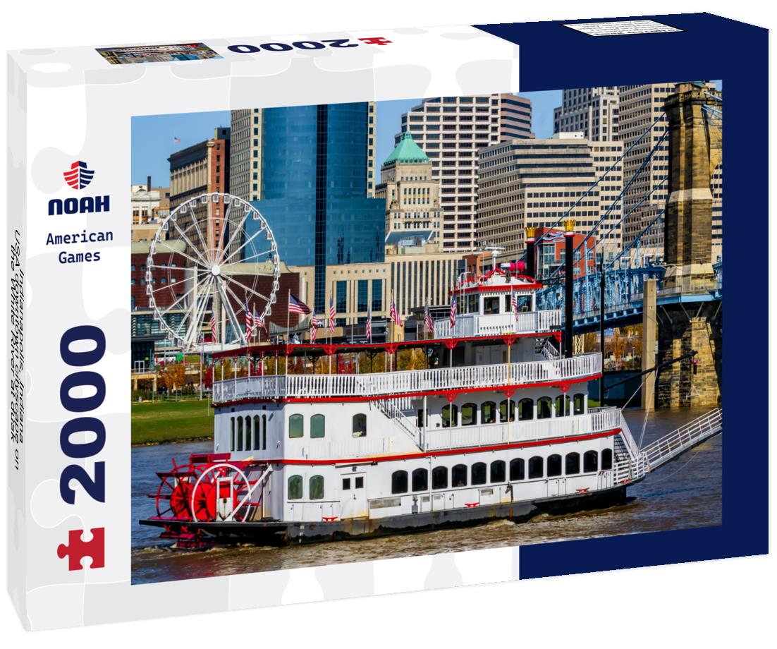Noah Jigsaw Puzzle Indianapolis, Indiana, USA downtown cityscape on the White River at dusk 2000 pieces
