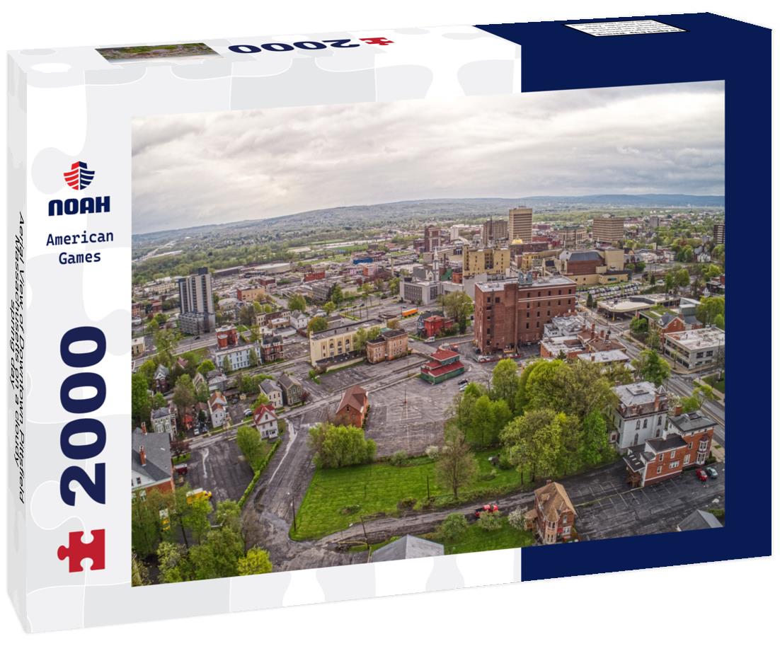 Noah Jigsaw Puzzle Aerial View of Downtown Pittsfield, Massachusetts on a cloudy spring day 2000 pieces