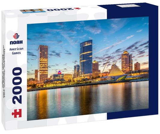 Noah Jigsaw Puzzle Milwaukee, Wisconsin, USA downtown city skyline on Lake Michigan at twilight 2000 pieces