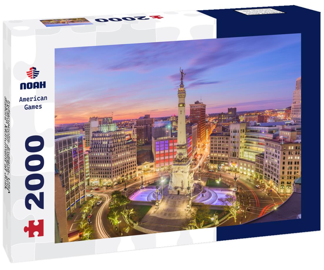 Noah Jigsaw Puzzle Indianapolis, Indiana, USA skyline over Soliders' and Sailors' Monument at dusk 2000 pieces