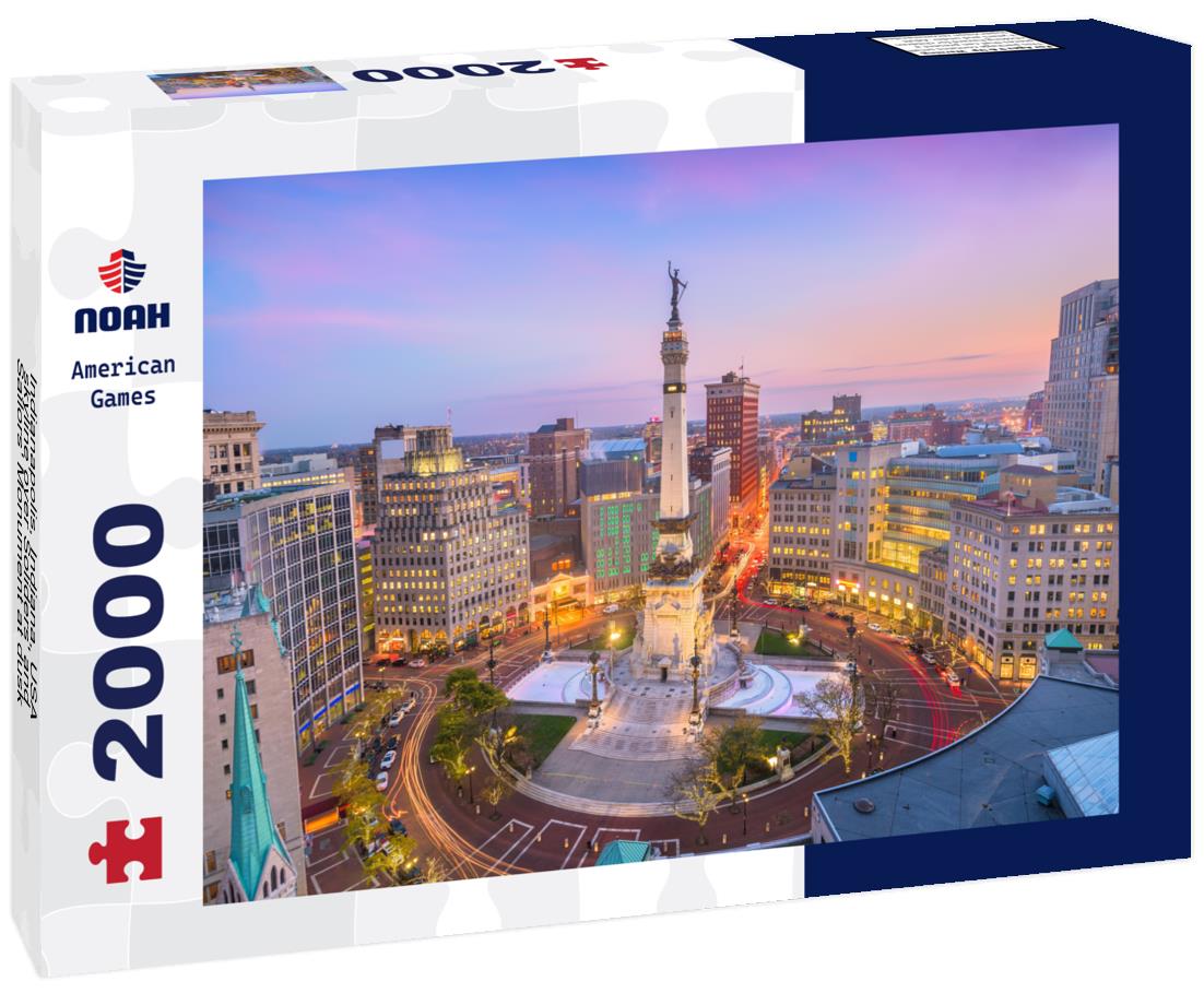Noah Jigsaw Puzzle Indianapolis, Indiana, USA skyline over Soliders' and Sailors' Monument at dusk 2000 pieces